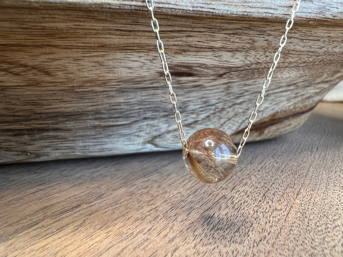 Minimalist Rutilated Quartz 14K Gold-filled Necklace