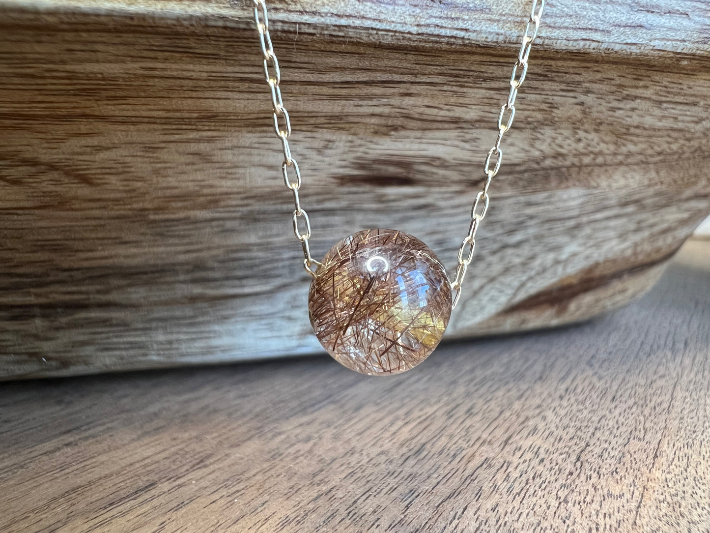 Minimalist Rutilated Quartz 14K Gold-filled Necklace